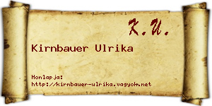 Kirnbauer Ulrika névjegykártya